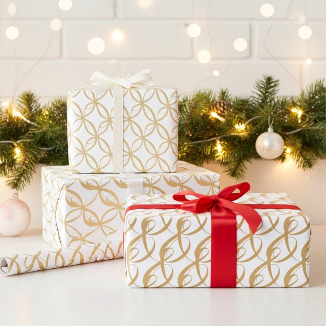 Elegant Gold and White Wedding Couple's Unity Gift Wrapping Paper (Creator Uploaded)