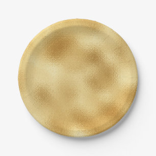 Elegant Gold And White Wedding Party Glam Paper Plate