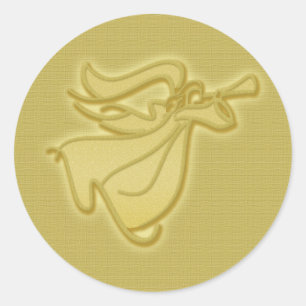 Elegant gold Angel Classic Round Sticker