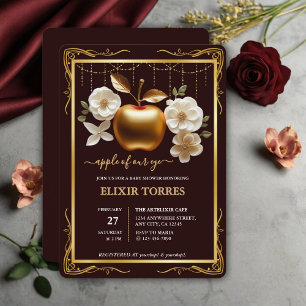 Elegant Gold Apple of Our Eye Baby Shower Invitation