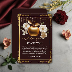 Elegant Gold Apple of Our Eye Baby Shower Thank You Card