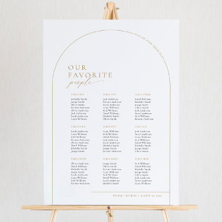 Elegant Gold Arch 9 Tables Welcome Seating Chart