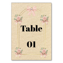 Elegant Gold Arch Pink Floral Pearl Wedding Table 