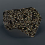Elegant Gold Art Deco Great Gatsby 20s Monogram Tie<br><div class="desc">Vintage Gold Black Art Deco Great Gatsby design. It features a Great Gatsby art deco style,  a Roaring 1920's old Hollywood,  with faux gold foil Fleur-de-lis overlay! Use Customise tool to add your information. For more,  visit please,  my Royal Gold Black Great Gatsby Collection.</div>