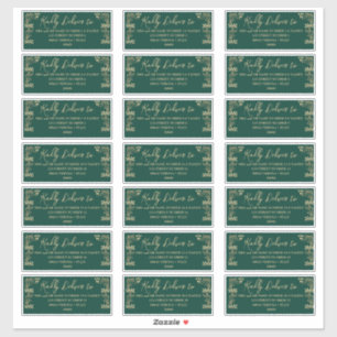 Elegant gold Art Deco & green Guest Address labels