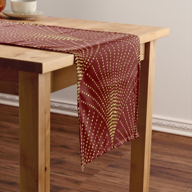 Elegant  & Gold Art-Deco Pattern Short Table Runne Short Table Runner (In Situ)