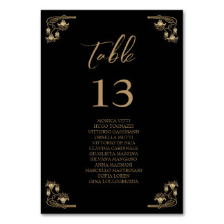Elegant gold Art Decowedding Table sitting chart T Table Number