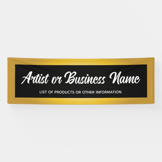 Elegant Gold Art Show Maker Fair Vendor Banner (Horizontal)