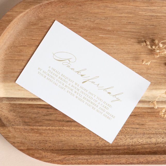 Elegant Gold Baby Shower Book Request   Enclosure Card (Creator Uploaded)