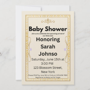 Elegant Gold Baby Shower Invitation Template