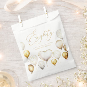 Elegant Gold Balloon 80th Birthday Party Favour Bags