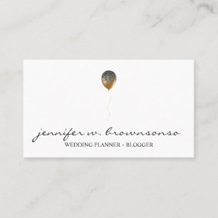 Elegant Gold Balloon Decorator Business Card