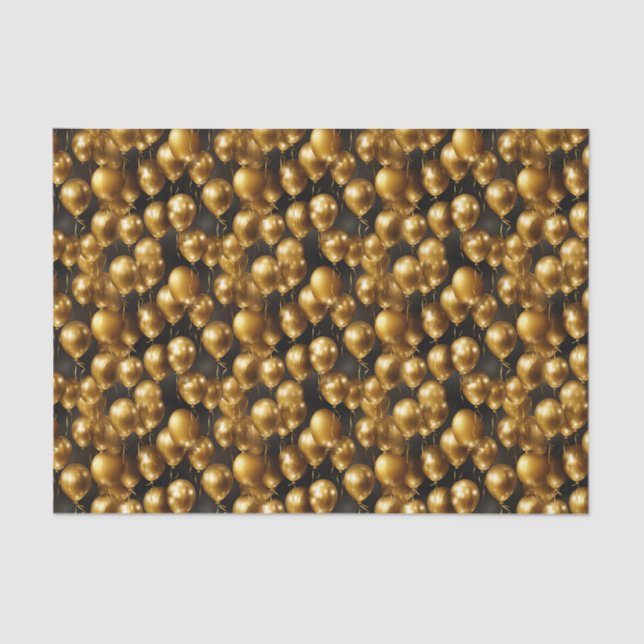 Elegant gold balloon tiled pattern  tissue paper (Front)