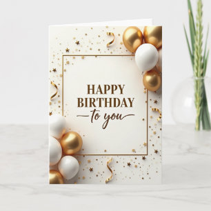 Elegant Gold Balloons Card