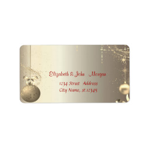 Elegant Gold Balls Snowflakes Stars Label