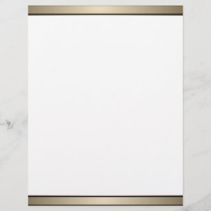Elegant Gold Band and Black Letterhead