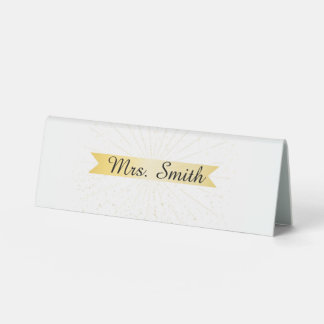 Elegant Gold Banner Wedding Placement Card