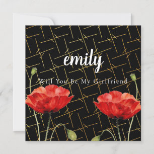 Elegant Gold Be My Girlfriend/Boyfriend Card