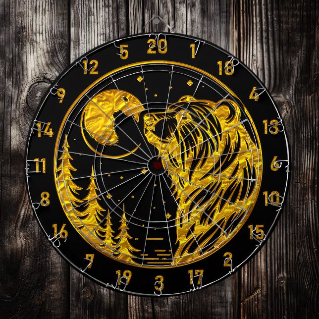 Elegant Gold Bear Dart Board Gift (Creator Uploaded)