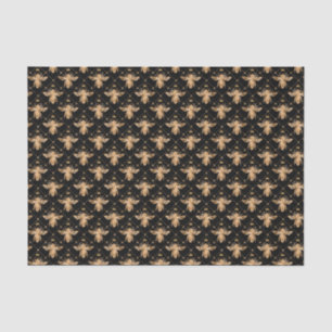 elegant gold bees tiled pattern tissue paper
