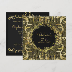 Elegant Gold Birthday Invitation