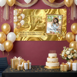 Elegant Gold Birthday Party Banner