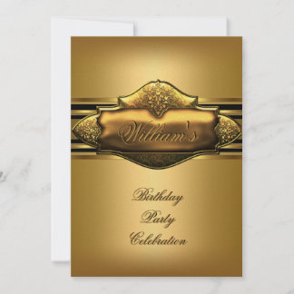 Elegant Gold Birthday Party Mens 60th 50th 40th Invitation