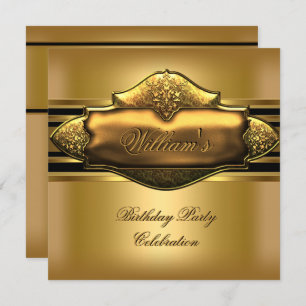 Elegant Gold Birthday Party Mens 60th Invitation