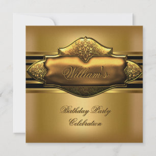 Elegant Gold Birthday Party Mens 60th Invitation