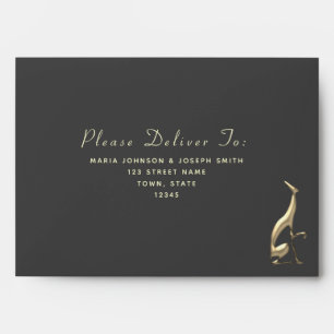 Elegant Gold Black 5x7 Envelope