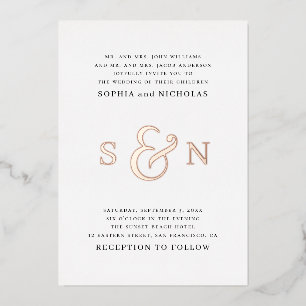 Elegant gold / black and white typography wedding