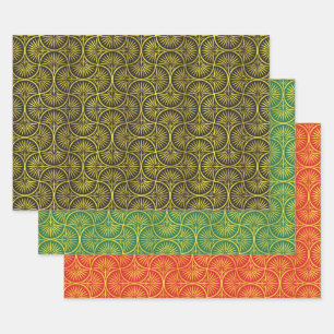 Elegant Gold Black Art Deco Fan #3 DIY BG Wrapping Paper Sheet