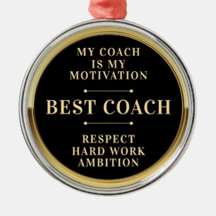 Elegant Gold Black Best Coach Champion Medal Metal Tree Decoration