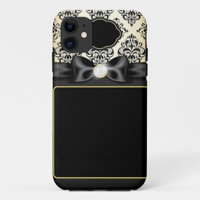 Elegant Gold & Black Bow Case-Mate iPhone Case (Back)