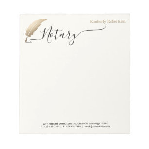 Elegant Gold Black Calligraphy Public Notary Notepad