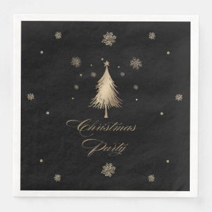 Elegant Gold Black Christmas Party  Napkin
