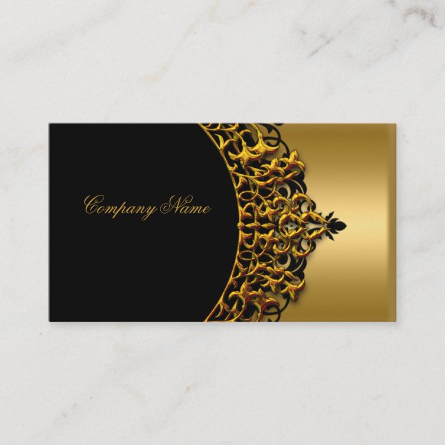 Elegant Gold Black Gold Boutique Fashion Business Card (Front)
