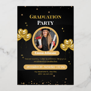 Elegant Gold & Black Graduation Party