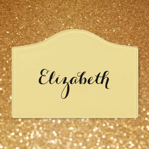 Elegant Gold Black Kids Girls Boys Nursery Room Door Sign