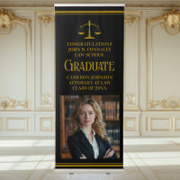 Elegant Gold Black Law School Graduation Party
