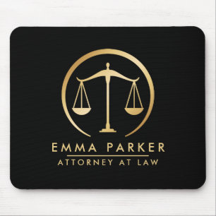 Elegant Gold & Black Lawyer Black Mouse Mat