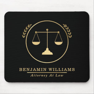 Elegant Gold & Black Lawyer Mouse Mat