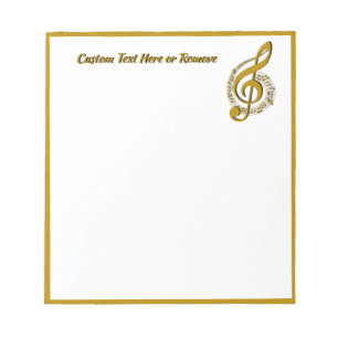 Elegant Gold Black Music Note Personalised