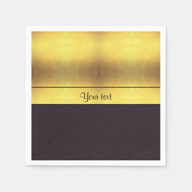 Elegant Gold & Black Napkin (Front)