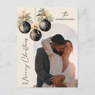 Elegant Gold Black Ornaments Arch Photo Holiday