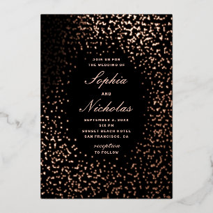 Elegant gold black polka dots modern wedding