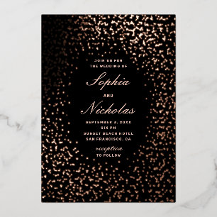 Elegant gold black polka dots modern wedding