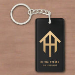 Elegant Gold & Black Realtor Real Estate Agent  Key Ring<br><div class="desc">Accessorise your success with our chic, luxe gold & black realtor keychain designed for the modern agent. This elegant accessory combines sophistication with functionality, elevating your everyday essentials. Carry your keys in style, reflecting your commitment to professionalism and excellence in the real estate world. #RealEstateAgent #RealtorKeychain #LuxuryDesign #ProfessionalStyle #GoldAndblack #DistinctiveAccessory...</div>