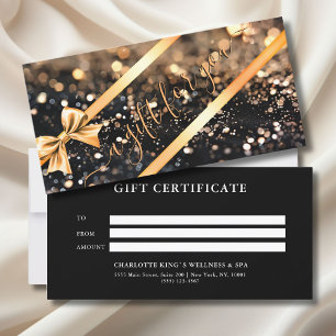 ELEGANT, GOLD, BLACK, RIBBON BUSINESS CERTIFICATE