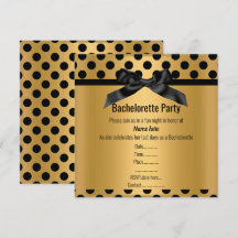 ELEGANT GOLD BLACK SPOT BACHELORETTE PARTY